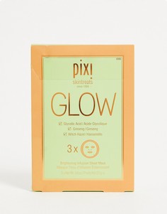 Тканевая гликолевая маска для сияния лица Pixi – Glow Glycolic Boost (3 шт. в упаковке)-Бесцветный