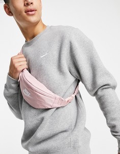 Розовая сумка-кошелек на пояс с переливающимся логотипом Nike Heritage-Розовый цвет