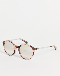 Круглые солнцезащитные очки Emporio Armani-Коричневый цвет