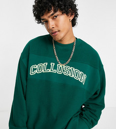 Зеленый oversized-свитшот в университетском стиле от комплекта COLLUSION-Зеленый цвет