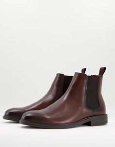 Коричневые кожаные ботинки челси Office Bruno-Коричневый цвет