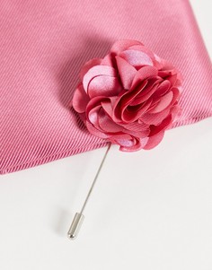 Булавка на лацкан пиджака с цветком и платок-паше Gianni Feraud-Красный