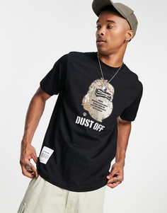 Черная футболка с принтом "Dust off" Fingercroxx-Черный цвет