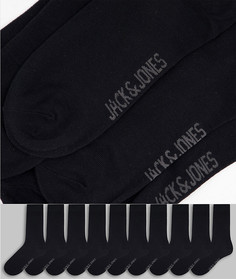Набор из 10 пар черных носков с логотипом Jack & Jones-Черный цвет