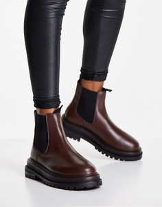 Коричневые кожаные ботинки челси ASOS DESIGN Appreciate-Коричневый цвет