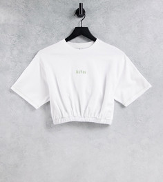 Белая укороченная футболка с логотипом ASYOU-Белый