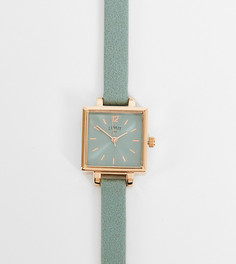 Женские часы с зеленым ремешком из искусственной кожи и овальным циферблатом Limit – эксклюзивно для ASOS-Зеленый цвет