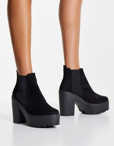 Черные ботильоны на толстой подошве Miss Selfridge Amelia-Черный цвет