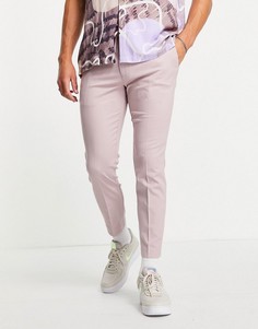 Сиреневые зауженные брюки-джоггеры в строгом стиле Topman-Фиолетовый цвет