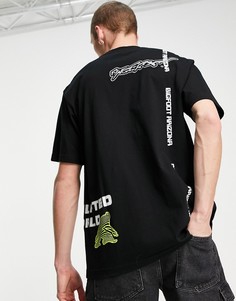 Черная футболка с принтом "Simulated World" Fingercroxx-Черный цвет