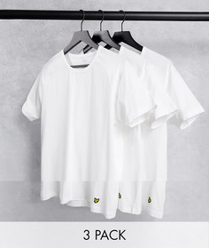 Набор из 3 футболок белого цвета с круглым вырезом Lyle & Scott Bodywear-Белый