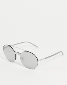 Круглые солнцезащитные очки Emporio Armani-Серебряный