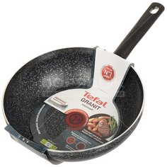 Сковорода-вок алюминий, 28 см, антиприг, Tefal, Granit, 4192628, без крыш, индукц