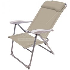 Кресло-шезлонг складное, металл, 75х59х109 см, 120 кг, песочное, Nika, К2/ПС
