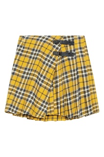 Желтая клетчатая юбка с плиссировкой Maje