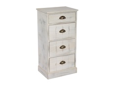 Комод с четырьмя ящиками (ecodesign) белый 41x80x31 см.