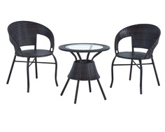 Комплект обеденный bistro wicker (ecodesign) черный 57x75x45 см.