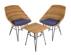 Комплект кофейный (стол и два кресла) (ecodesign) коричневый 65x90x64 см.