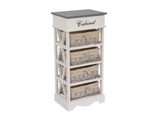 Комод с четырьмя корзинами (ecodesign) белый 38x80x28 см.