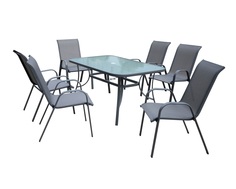 Стол обеденный kingston (ecodesign) серый 150x71x90 см.