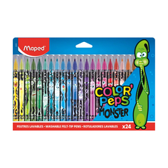 Фломастеры Maped Colorpeps Monster смываемые 24 цвета