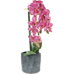 Цветок искусственный в горшке Fuzhou Light орхидея темно-розовая, 3 цвета 42 см