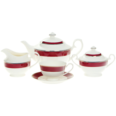 Сервиз чайный Macbeth bone porcelain Scarlet 15 предметов 6 персон