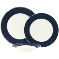 Сервиз столовый Macbeth bone porcelain Navy Blue 18 предметов 6 персон