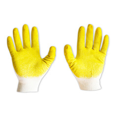 Перчатки Обливные, многоразовые, размер: универсальный, х/б, 1 пара, цвет белый, одинарный облив 10 шт./кор. Noname