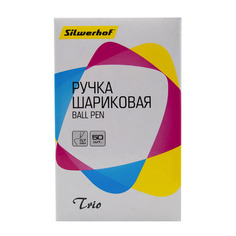 Ручка шариков. Silwerhof Trio d=0.7мм синие одноразовая ручка линия 0.5мм треугол. прозр.корпус 50 шт./кор.