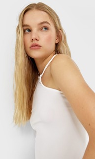 Stradivarius Топ Асимметричного Кроя Цвет Небеленого Полотна Xl