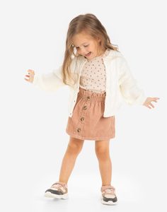 Коричневая вельветовая юбка для девочки Gloria Jeans