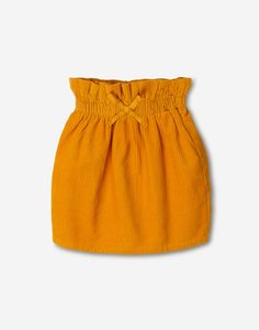 Горчичная вельветовая юбка-трапеция для девочки Gloria Jeans