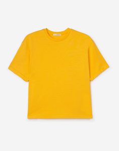 Жёлтая базовая футболка oversize для девочки Gloria Jeans