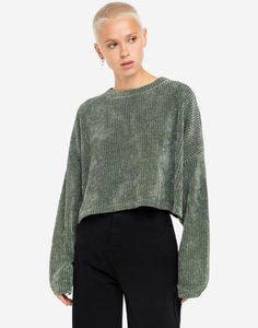 Зелёный велюровый джемпер oversize Gloria Jeans