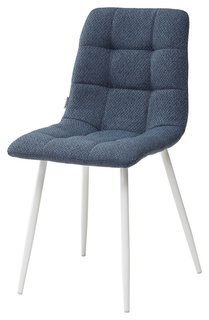 Стул CHILLI TRF-06 полночный синий, ткань / белый каркас Bravo