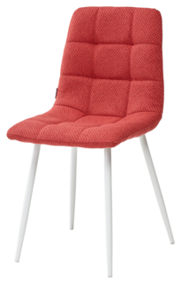 Стул CHILLI TRF-04 красный, ткань / белый каркас Bravo