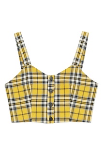 Желтый кроп-топ в клетку Maje