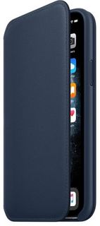 Чехол Apple Leather Folio MY1L2ZM/A Deep Sea Blue, для iPhone 11 Pro