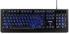Клавиатура проводная Гарнизон GK-310G черная, USB, металл, синяя подсветка, антифант, код Survarium