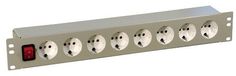 Блок розеток 19&quot;, 7 розеток AESP REC-S716A-GY