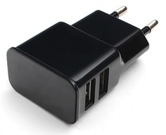 Зарядное устройство сетевое Cablexpert MP3A-PC-12 100/220V-5V, USB 2 порта, 2.1A, черный