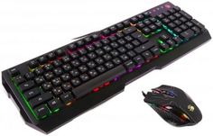 Клавиатура и мышь A4Tech Bloody Q1300 черный/красный, USB, LED, (Q135 Neon + Q50)