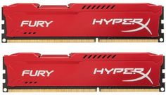 Модуль памяти DDR3 8GB (2*4GB) HyperX HX313C9FRK2/8 Fury red PC3-10600 1333MHz CL9 1.5V Радиатор RTL