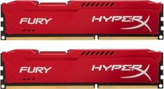 Модуль памяти DDR3 8GB (2*4GB) HyperX HX316C10FRK2/8 Fury red PC3-12800 1600MHz CL10 1.5V Радиатор RTL