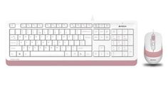 Клавиатура и мышь A4Tech Fstyler F1010 белый/розовый USB