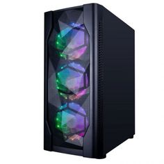 Корпус ATX 1STPLAYER DK D4 D4-BK-4G6 черный, без БП, с окном, 2*USB 2.0, USB 3.0, audio