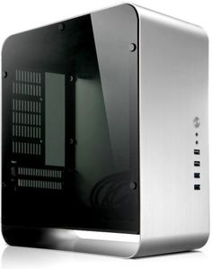 Корпус mini-ITX JONSBO UMX1W Silver серебристый, без БП, боковая панель из закаленного стекла, 2*USB 3.0, 2*USB 2.0, audio