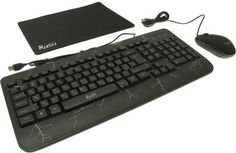 Клавиатура и мышь SmartBuy Rush Thunderstorm SBC-715714G-K набор игровой+коврик, черный