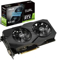 Видеокарта PCI-E ASUS GeForce RTX 2060 DUAL EVO (DUAL-RTX2060-6G-EVO) 6GB GDDR6 192bit 12nm 1365/14000MHz DVI-D/2*HDMI/DP